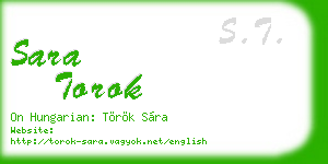 sara torok business card